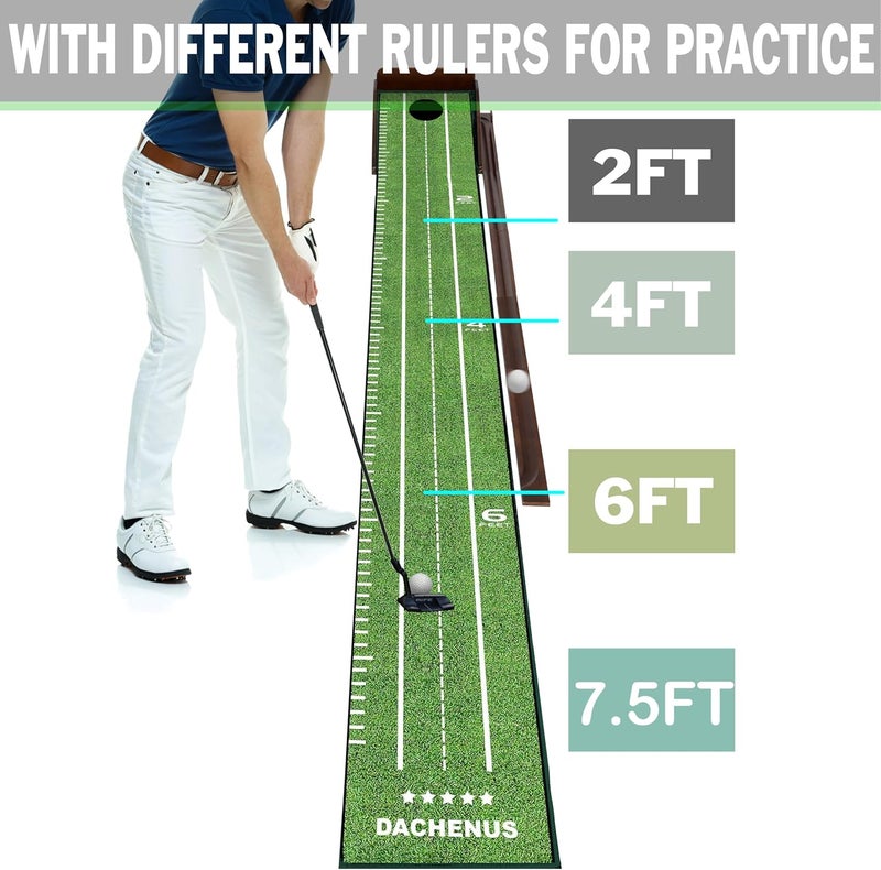 Dachenus Putting Green Indoor Mat Outdoor Golf Putting Mat with Automatic Ball Return - Ideal for Home, Office, and Outdoor Use - Image 4